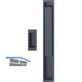 HOPPE Hebeschiebegarnitur AUSTIN Muschelgriff, Aluminium schwarz matt