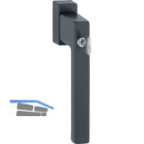 HOPPE Parallel-Schiebe-/Kipp-Griff TOULON sperrbar, Aluminium schwarz matt