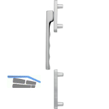 HOPPE Fenstergriff-Halbgarnitur TOULON au�en flach, Aluminium edelstahlfarbig