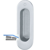 HOPPE Hebeschiebet�rmuschel OMEGA au�en oval, Aluminium silber eloxiert