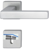 Dr�ckergarnitur AUSTIN - auf Rosette BB, Aluminium edelstahlfarbig matt