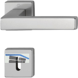 Dr�ckergarnitur AUSTIN - auf Rosette BB, Aluminium Edelstahl Effekt