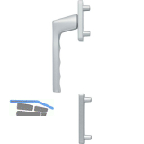 HOPPE Fenstergriff-Halbgarnitur TOULON au�en hoch, Aluminium silber eloxiert