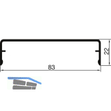THYSSENKRUPP Syprotech Klipsabdeckung 83/22 Alu anthrazit RAL 7016 L=6000 mm