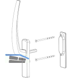 HAUTAU ATRIUM HS Griffgarnitur innen, TS 81-92 mm, Alu Edelstahl-Effekt