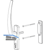HAUTAU ATRIUM HS Griffgarnitur PZ innen, TS 68-92 mm, Alu silber eloxiert