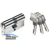 BKS Industriedoppelzylinder B-59 45/45 mm verschiedensperrend Messing vernickelt