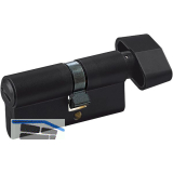 WC-Zylinder m. Drehknauf innen, 35,5/27,5 mm, Messing schwarz matt
