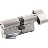 WC-Zylinder m. Drehknauf innen, 35/27 mm, Messing vernickelt matt