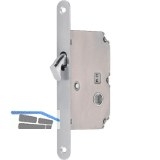 HOPPE Schiebet�rschloss mit Bogenriegel, WC, DM 50, rund, verchromt satiniert