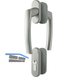 ROTO Balkont�rgriffgarnitur ROTOLINE hoch, Aluminium silber eloxiert