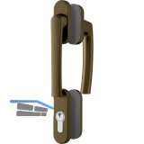 ROTO Balkont�rgriffgarnitur ROTOLINE niedrig, Aluminium mittelbronze eloxiert