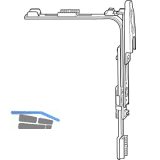 ROTO NT/NX Eckumlenkung Stulp oben mit Aussto� f�r 2-flg. Fenster silber
