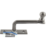 Fensterreiber m. Eisenknopf auf eckiger Platte, 15 mm, Stahl blank