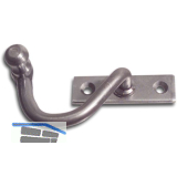 Kurbelreiber mit Eisenknopf auf eckiger, gerader Platte, Stahl blank, rechts, 25