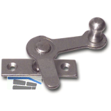 Zungenreiber mit Eisenknopf auf eckiger, gerader Platte, Stahl blank, links, 25