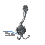 Huthaken Kufstein Breite 58 mm, H�he 148 mm, Zinkdruckguss eisenf�rbig br�niert