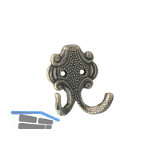 Mantelhaken Kufstein Breite 61 mm, H�he 66 mm,Zinkdruckguss altmessing br�niert