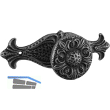 Knopf Faial mit Platte Breite 95 mm, Tiefe 24 mm, ZN eisenf�rbig br�niert