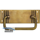 H�ngegriff Landhausstil gro� ohne Schl�sselloch liegend, Messing patiniert