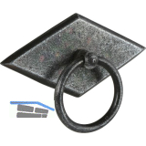 H�ngegriff Karo mit Schild Breite 68,H�he 35mm,Eisen schwarz verzinkt abgerieben