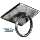 H�ngegriff Karo mit Schild Breite 68 mm, H�he 35 mm, Eisen altverzinnt