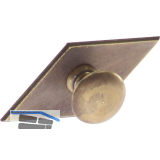 Knopf Karo mit Schild Knopf-� 25 mm, Breite 68 mm, H�he 35 mm, Messing patiniert