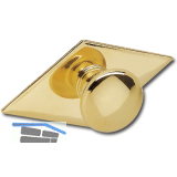 Knopf Karo mit Schild Knopf- � 25 mm, Breite 68 mm, H�he 35 mm, Messing poliert