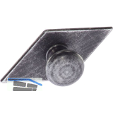 Knopf Karo mit Schild Knopf- � 25,B 68,H 35 mm,Eisen schwarz verzinkt abgerieben