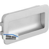 Muschelgriff Atauro Breite 110 mm, Einlassma� 103 x 49 mm, ZN verchromt matt