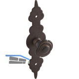 Knopf Baron mit Schild Knopf-� 27 mm, Breite 28 mm, H�he 120 mm, Eisen antik
