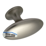 M�belknopf Oval Simple B 60 mm, H 35 mm, Zinkdruckguss Edelstahl Effekt