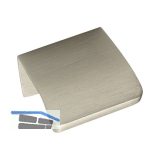 Griffleiste Edge Straight LA 20 mm, L�nge 40 mm, Aluminium Edelstahl Effekt