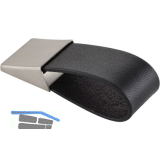 Knopf Safari Breite 24, Tiefe 26 mm, Leder/ZN schwarz/Edelstahl Effekt