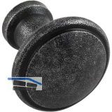 Knopf S�ll � 40 mm, Tiefe 32 mm, Eisen verzinkt schwarz passiviert