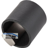 M�belknopf Drum LA 32, Breite 40 mm, Leder/ZN schwarz/Edelstahl Effekt