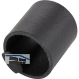 M�belknopf Drum LA 32, Breite 40 mm, Leder/ZN schwarz/schwarz matt