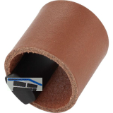 M�belknopf Drum LA 32, Breite 40 mm, Leder/ZN cognac/schwarz matt