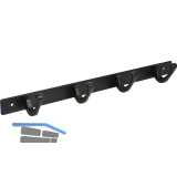 Garderobenleiste Aige mit 4 Haken, Breite 345 mm, Stahl schwarz matt