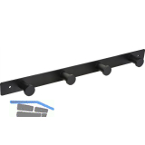 Garderobenleiste Aino mit 4 Haken, Breite 345 mm, Stahl schwarz matt