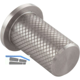 M�belknopf Harlequin � 17 , Tiefe 33 mm, Edelstahl ger�ndelt