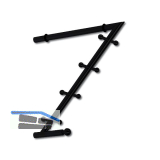 Garderobenarm Month mit 4 Doppelhaken, Edelstahl schwarz matt