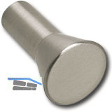Knopf Karme � 15 mm, Tiefe 24 mm, ZN Edelstahl Effekt