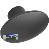 M�belknopf Dome 50x36 mm, Zinkdruckguss schwarz matt