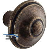 Knopf Flores � 31 mm, Tiefe 29 mm, ZN altmessing br�niert