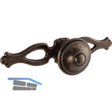 Knopf Flores mit Platte Breite 108 mm, Tiefe 31 mm, ZN altmessing br�niert