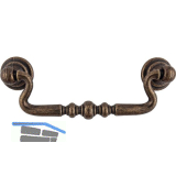 H�ngegriff Flores LA 96 mm, Breite 118 mm, ZN altmessing br�niert