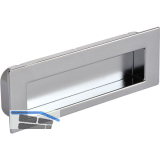 Muschelgriff Nicola B 112, Einlassma� 106,5 x 31 mm, ZN verchromt poliert