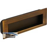 Muschelgriff Nicola B 112,Einlassma� 106,5 x 31 mm,ZN Messing schwarz geb�rstet