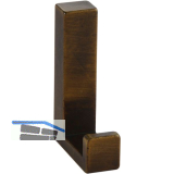 Mantelhaken Doradus 2 Breite 15 mm, H�he 61 mm, ZN Messing schwarz geb�rstet